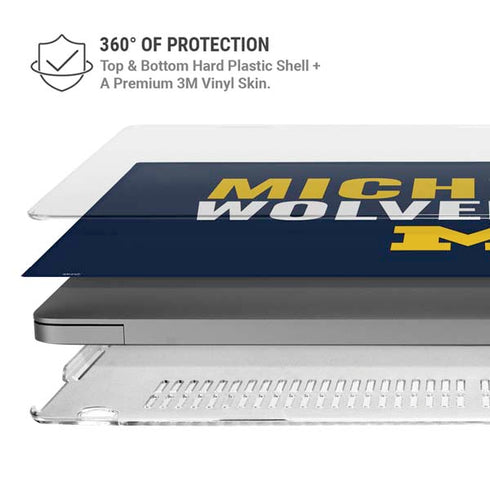 University of Michigan Wolverines M MacBook Pro 14in (2021-24) Case plus Skin